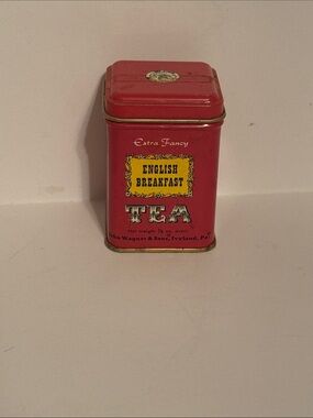Vintage English Breakfast Tea Tin John Wagner and Sons. 2.5 x 1.75